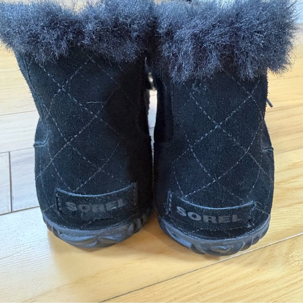 Sorel Out N About Moccasin Boots Womens Sz 8.5 Black Plaid Slippers - Picture 6 of 9